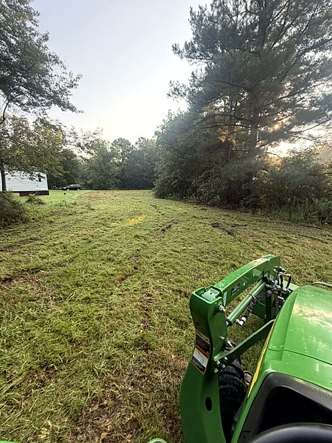 Property after bush hogging an overgrown lot